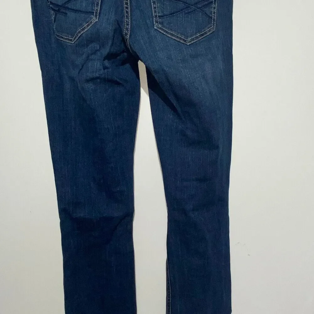Aeropostale Women's Blue Distressed Whiskering Curvy Boot Jeans Size 00‎ Long